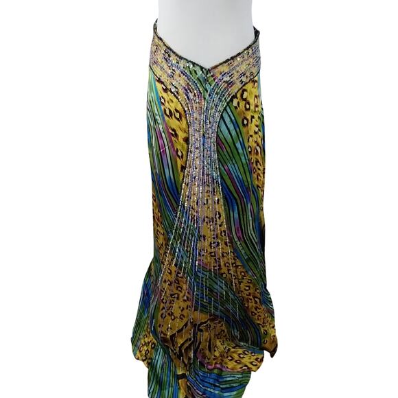 La Femme Vibrant Animal Print Maxi Dress - Picture 9 of 12